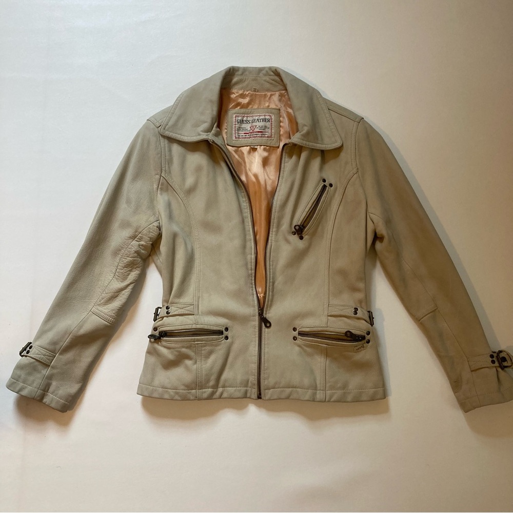 Vintage Guess Leather women's leather moto jacket